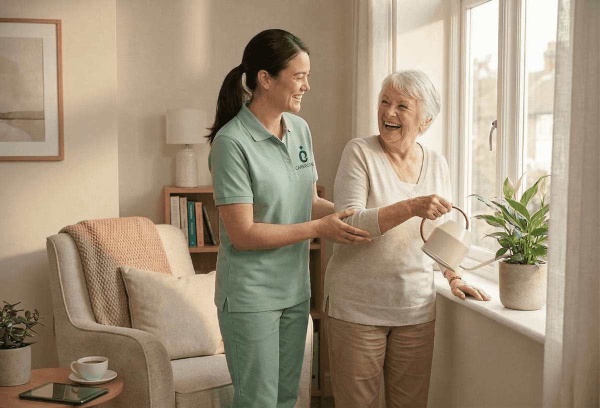 Caregiver with patient