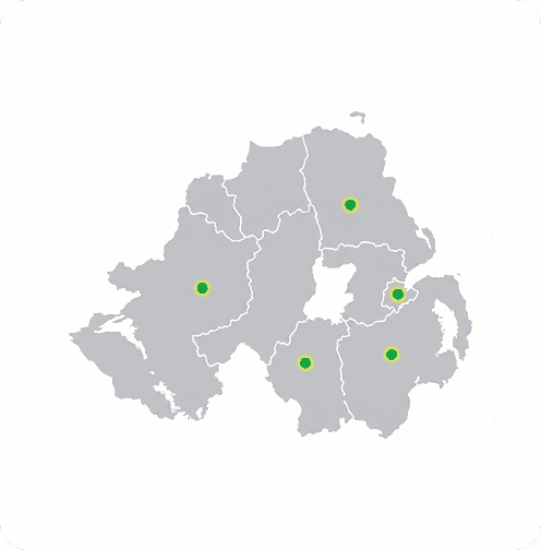 Map of Northern Ireland coverage