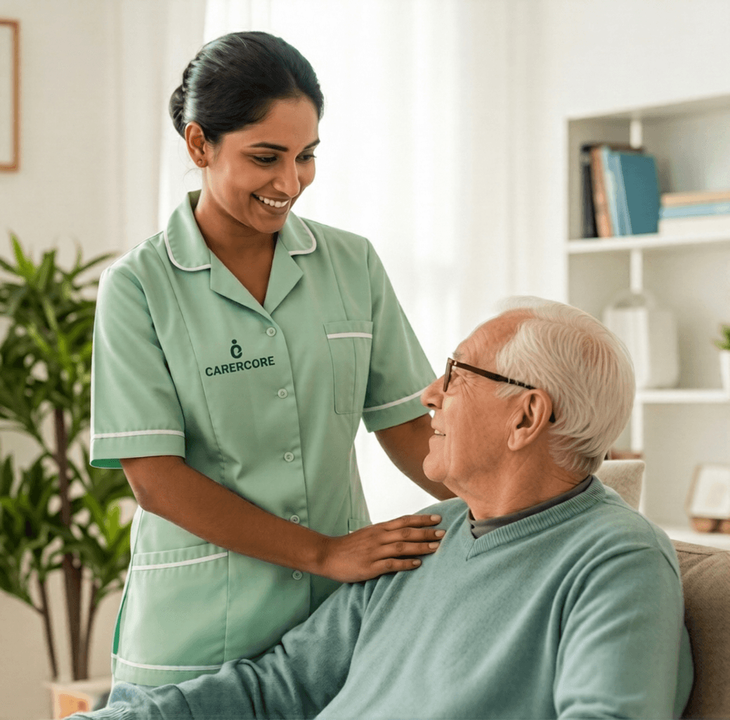 Caregiver with patient